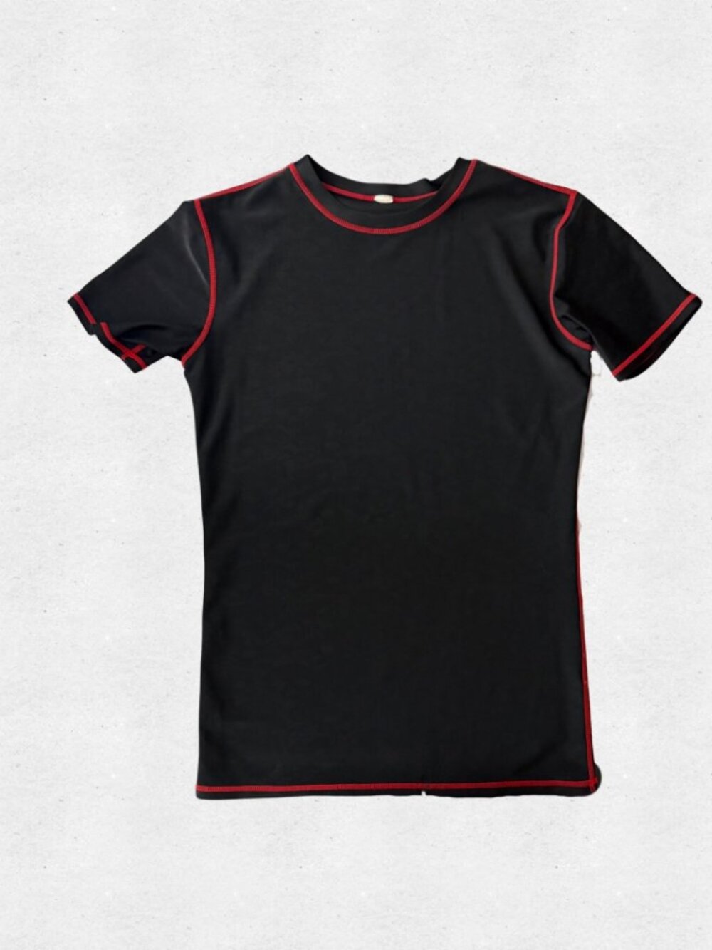 Skull Print Black Workout Baby Tee Red Contrast Stitch Small Gym Shirt Goth Emo